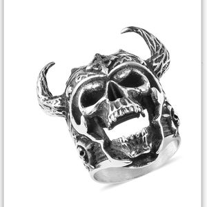 Tribal King Skull Ring